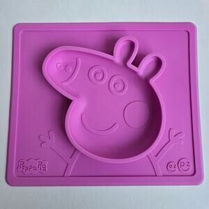 Peppa Pig Plate EZ PZ Pink Silicone Toddler Place Mat Bowl Cartoon Character